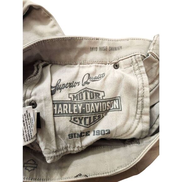 Harley-Davidson Women's skinny mid-rise Jeans size 27 (27x28) Zip Leg - Picture 3 of 11